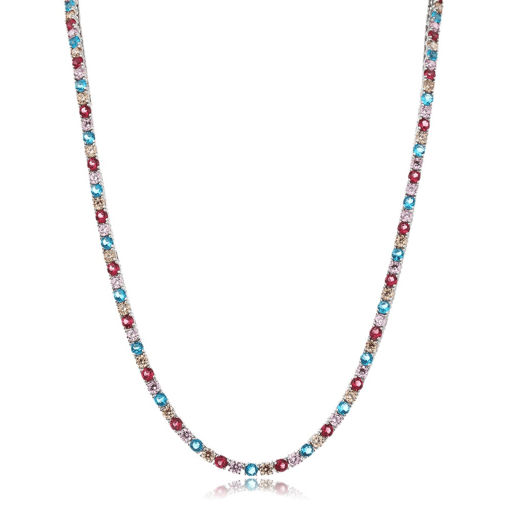 Colorful tennis necklace