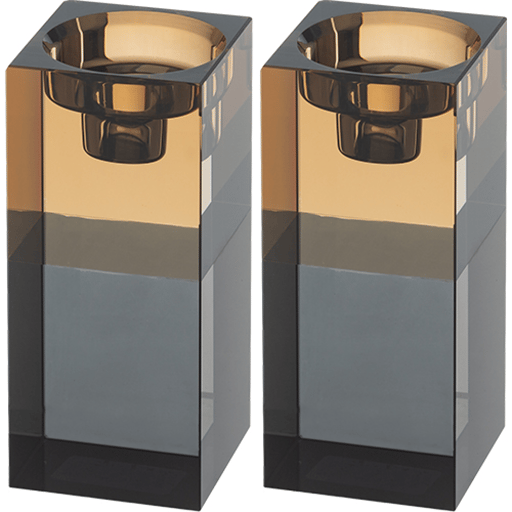 זוג פמוטי קריסטל מהודרים "חצי חצי" זהב שחור