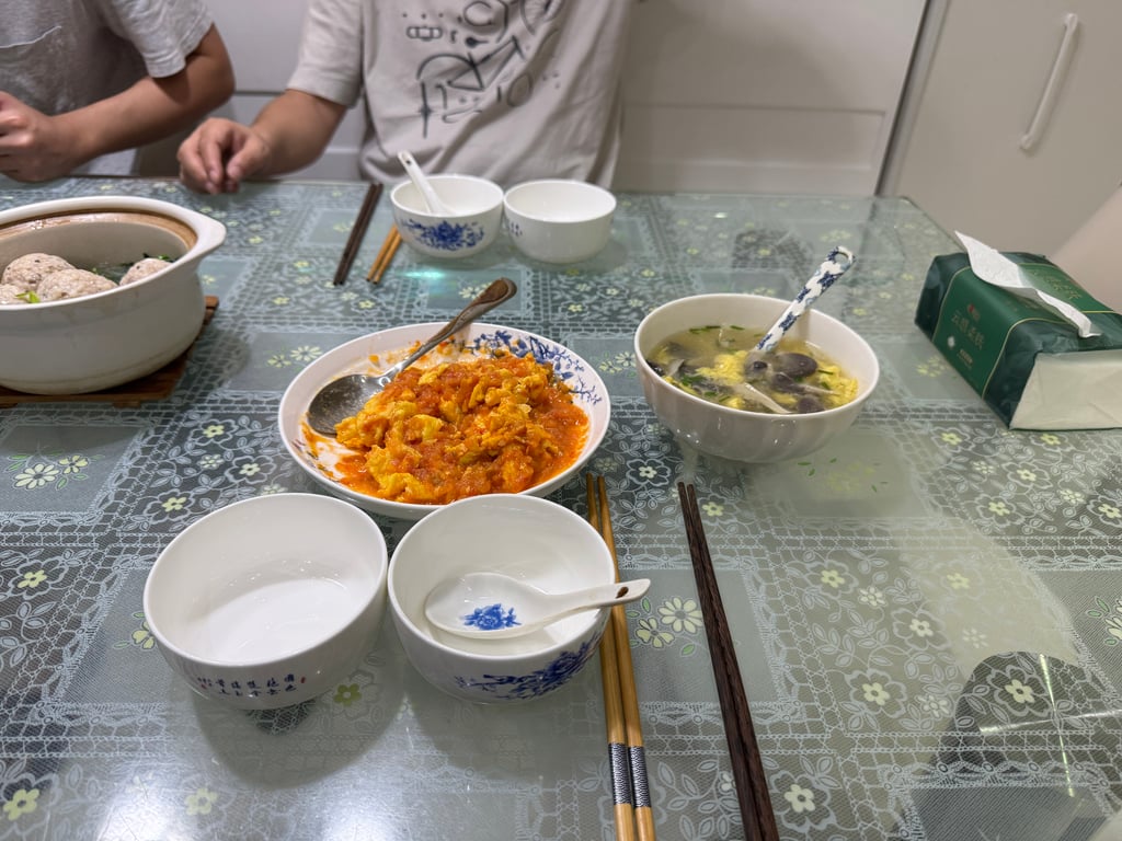 Delicious meal cooked by Harry’s mom.