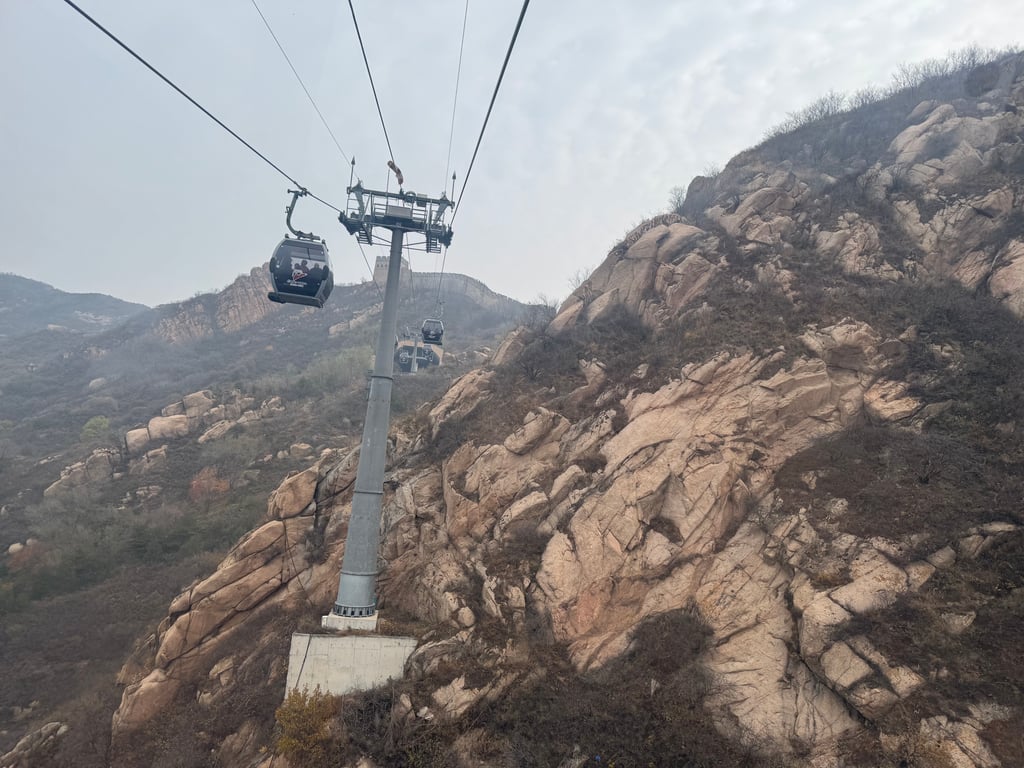 We traveled 1 hour from Beijing and took a cable car to reach one segment of the Great Wall of China. This section is the most recently built, the wall isn’t actually continuous and wasn’t all built at the same time.