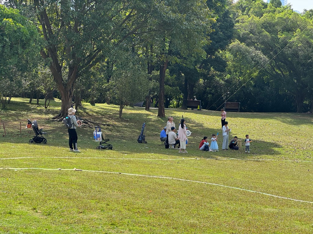 In the same area was a group of kite-enthusiasts. We saw kites from all over Shenzhen throughout the day, even late into the night!