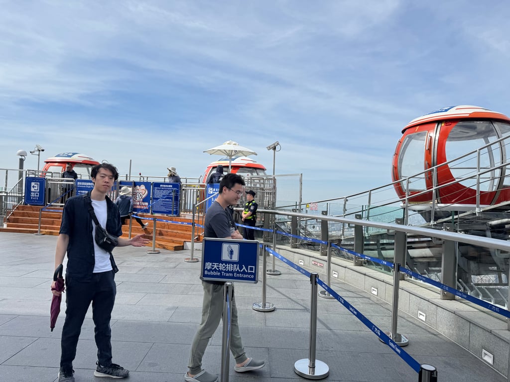 The other ride was a slow moving ‘bubble tram’ (😆) on rails beyond the edge of the tower’s roof, hence great views of the city.