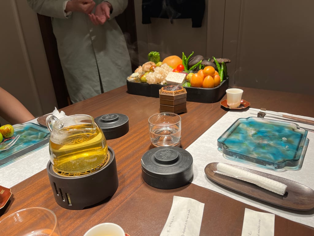 In another restaurant in Shanghai, the server showed us the ingredients that would be used for the 10-course meal. The chefs started working on them live over the next couple of hours as we ate!