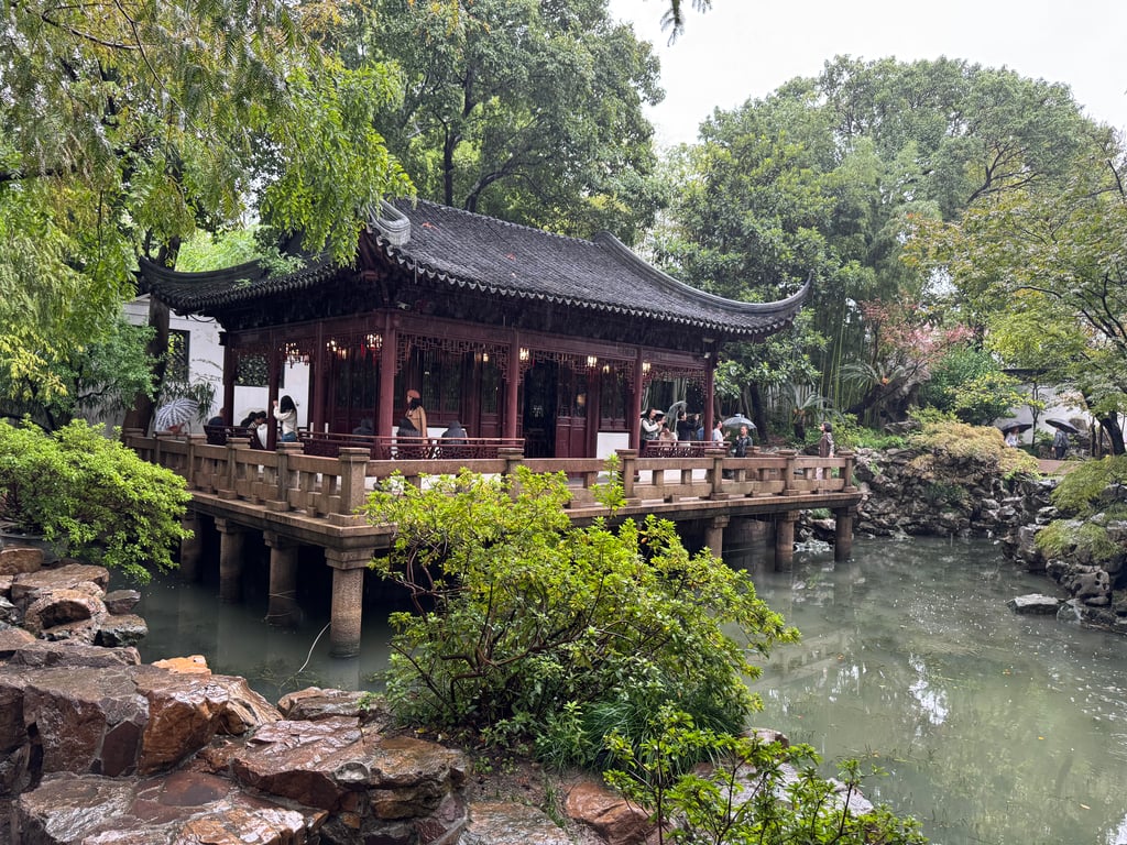 The Yuyuan Garden was built in the 16th century, and is one of the many traditional Chinese gardens we visited across the country. The gardens are known for their pavilions, ponds, and rock formations.