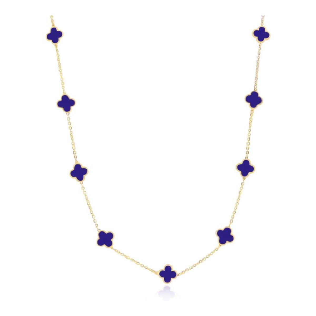 Navy Blue Small Clover Necklace