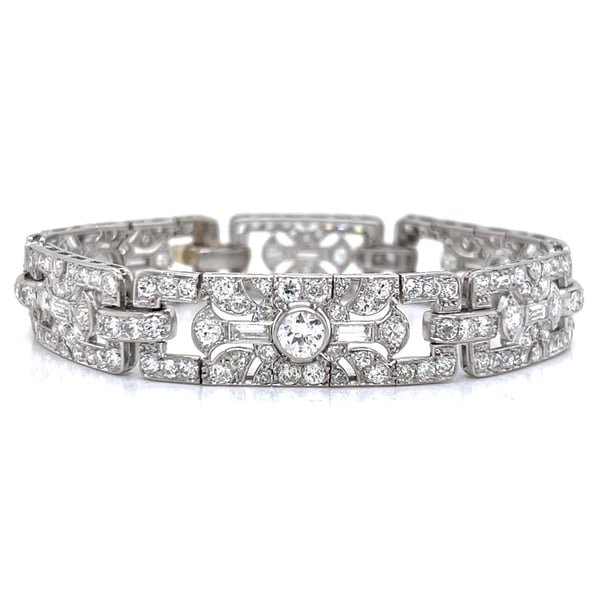 Art Deco Platinum 12.50 Ct. Diamond Bracelet