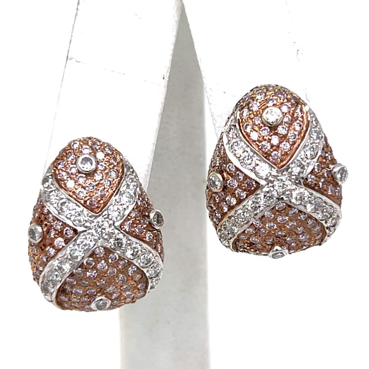 18K White Gold Pink Diamond Earrings
