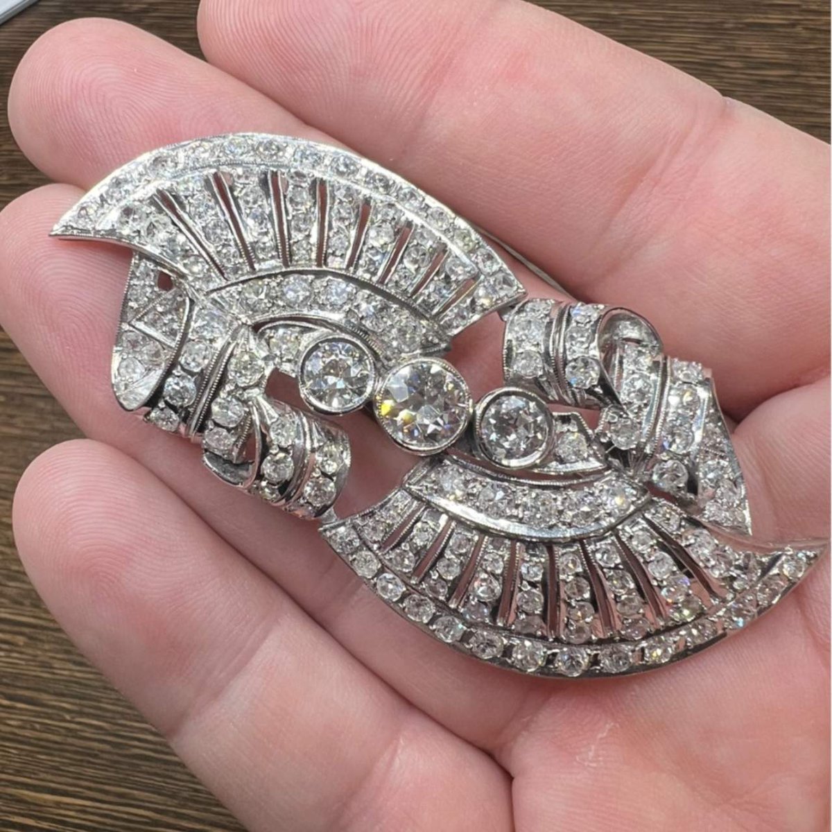 Art Deco Platinum Diamond Brooch