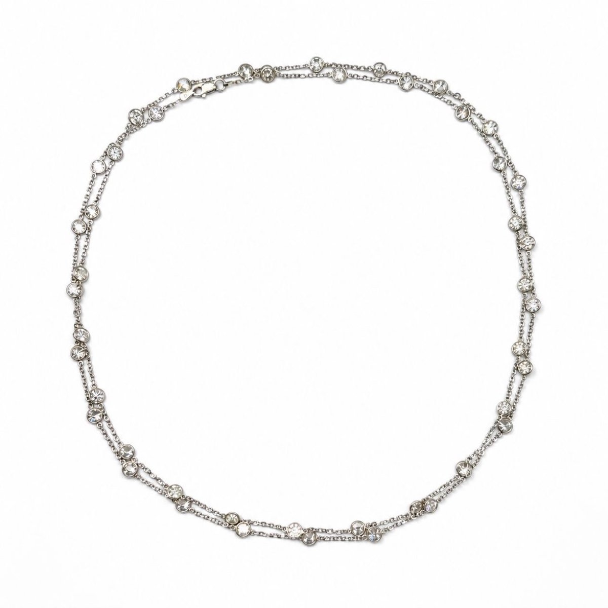 Platinum & 14K White Gold Diamonds By The Yard Necklace