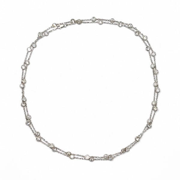 Platinum & 14K White Gold Diamonds By The Yard Necklace