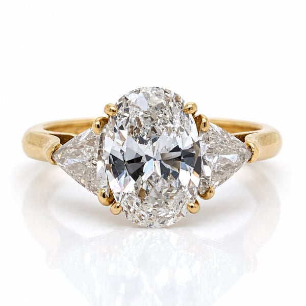 18K Yellow Gold GIA/AGSL Certified 2.07 Ct. Oval Diamond Engagement Ring