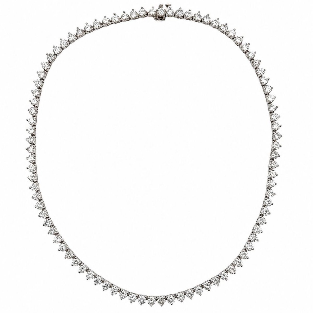14K White Gold 18.00 Ct. Diamond Tennis Necklace