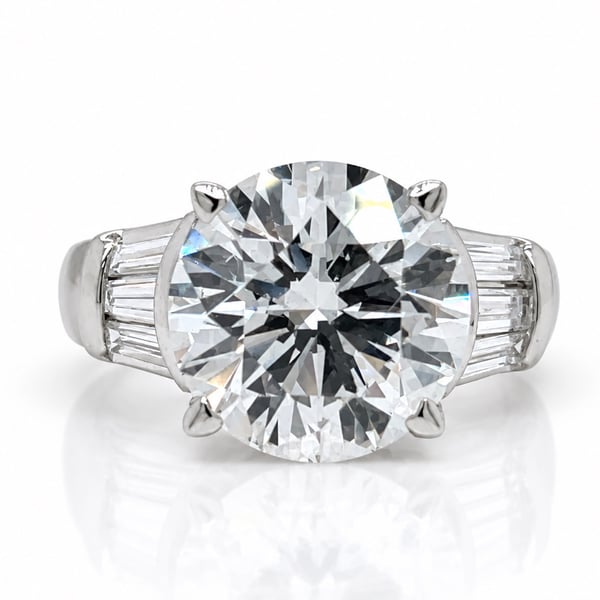 Platinum GIA Certified 6.04 Ct. Diamond Engagement Ring