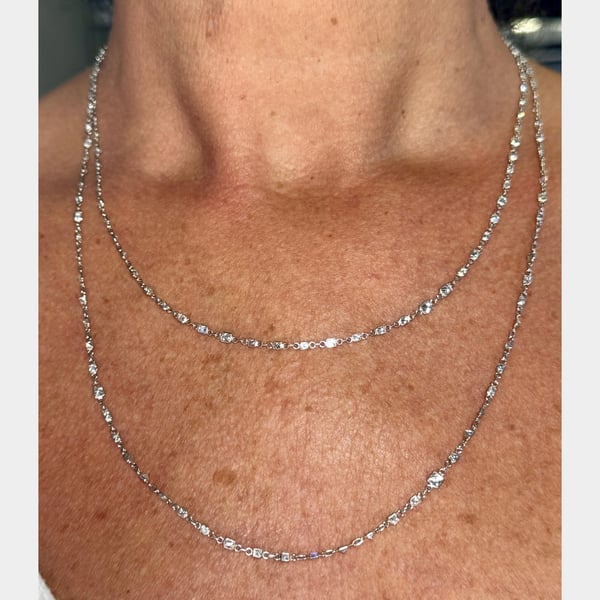 Platinum 10.90 Diamond by the Yard Necklace