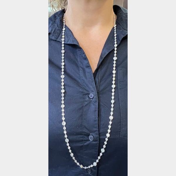 18K White Gold 28.70 Ct. Diamond by the Yard Necklace