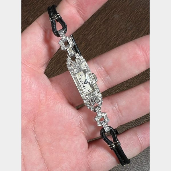 Art Deco Platinum Diamond Ladies Cocktail Watch
