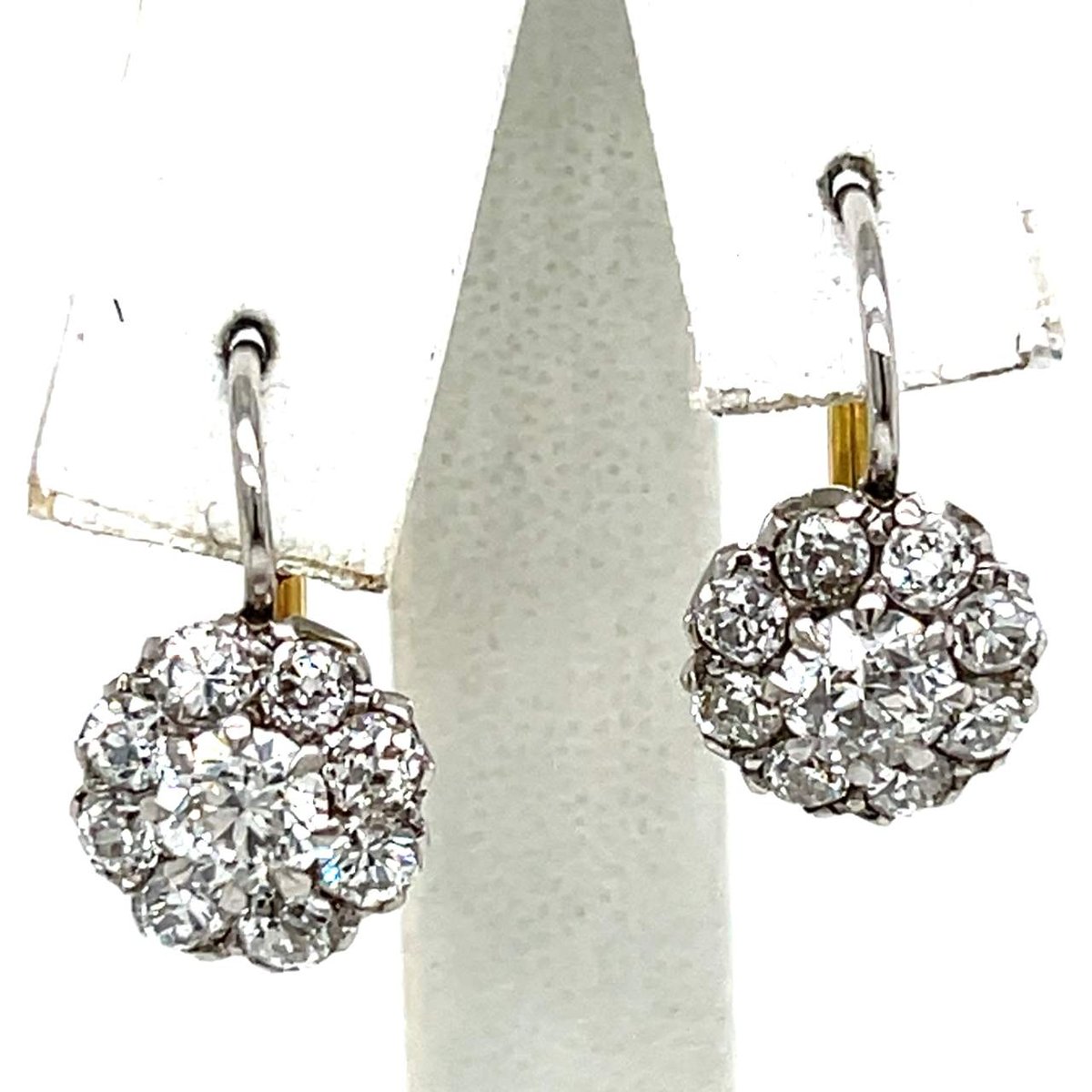 Platinum & 18K Yellow Gold 5.80 Ct. Diamond Earrings