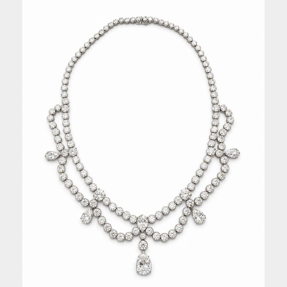 Art Deco Platinum 30.50 Ct. Diamond Necklace