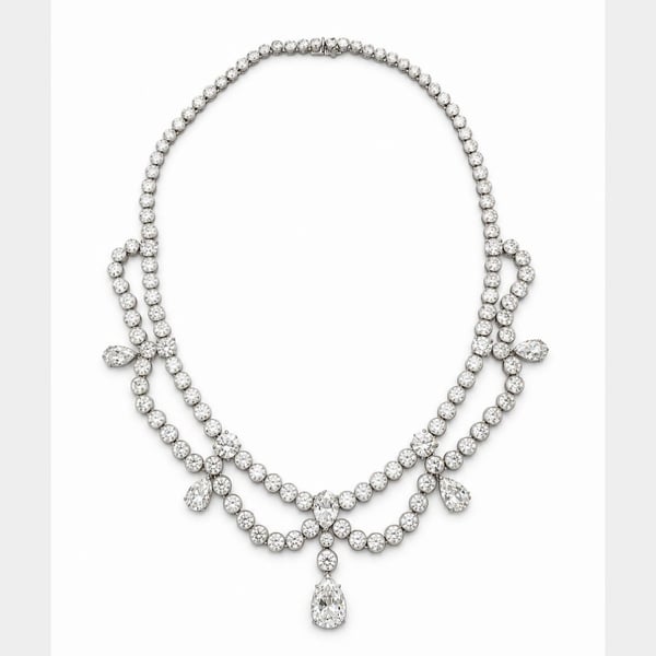 Art Deco Platinum 30.50 Ct. Diamond Necklace