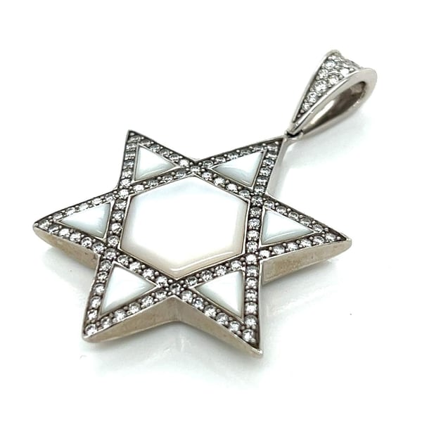 Kabana 14K White Gold Diamond Star of David Pendant