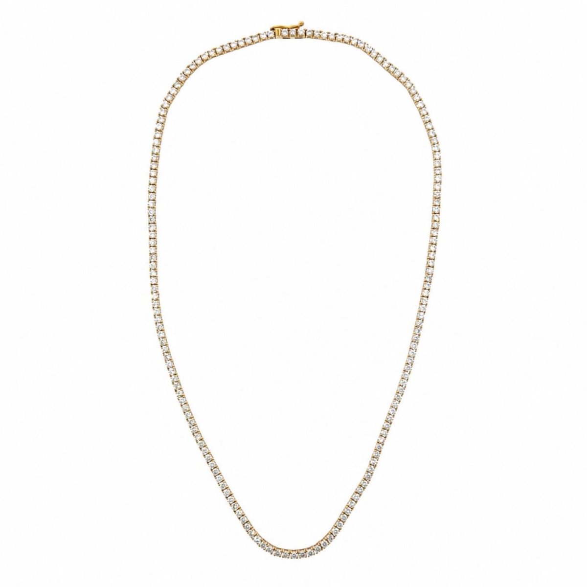 14K Yellow Gold 9.40 Ct. Diamond Tennis Necklace