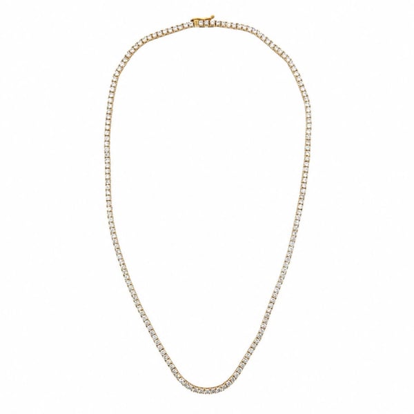 14K Yellow Gold 9.40 Ct. Diamond Tennis Necklace