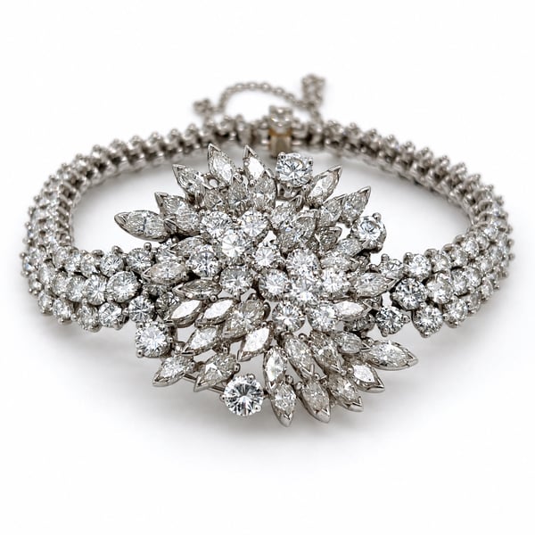 1950’s Platinum 18.70 Ct. Diamond Bracelet