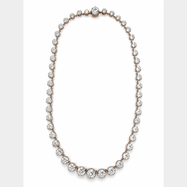 Platinum & 18K Rose Gold 51.45 Ct. Diamond Necklace