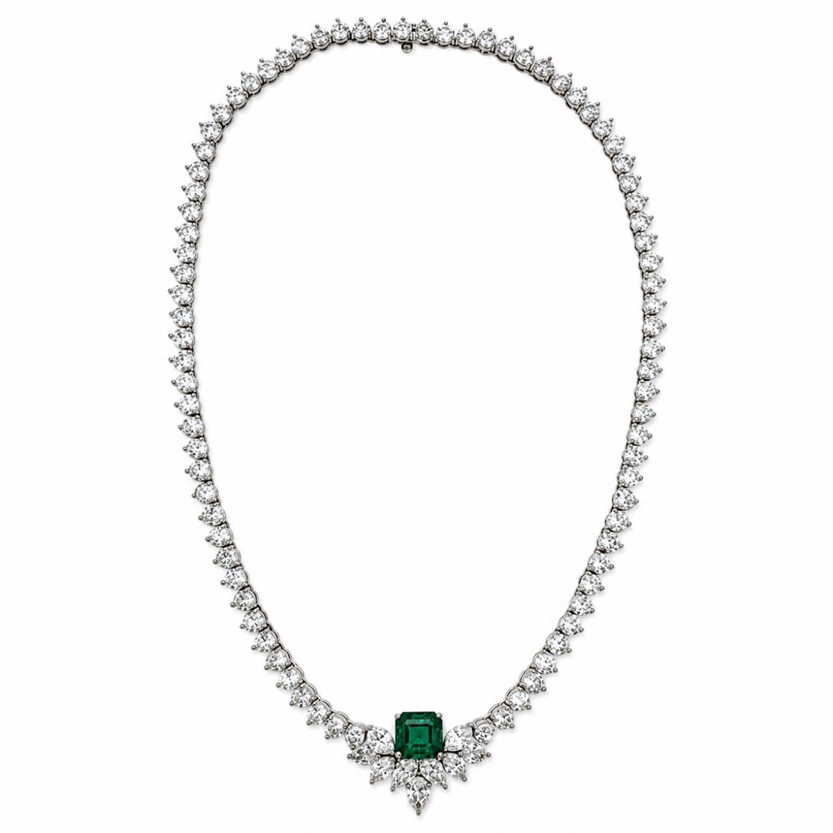 1950’s Platinum Emerald & Diamond Necklace