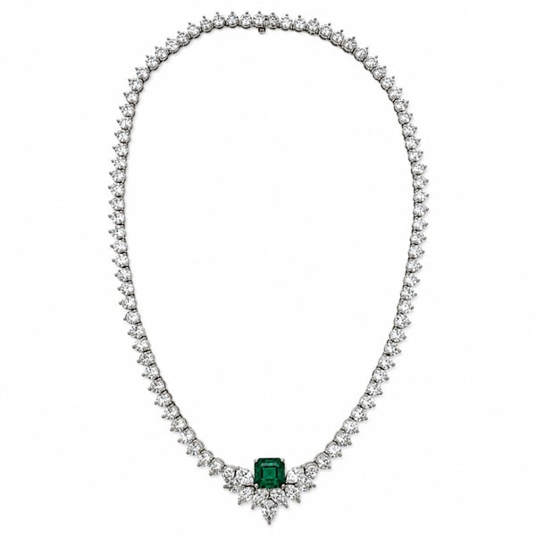 1950’s Platinum Emerald & Diamond Necklace