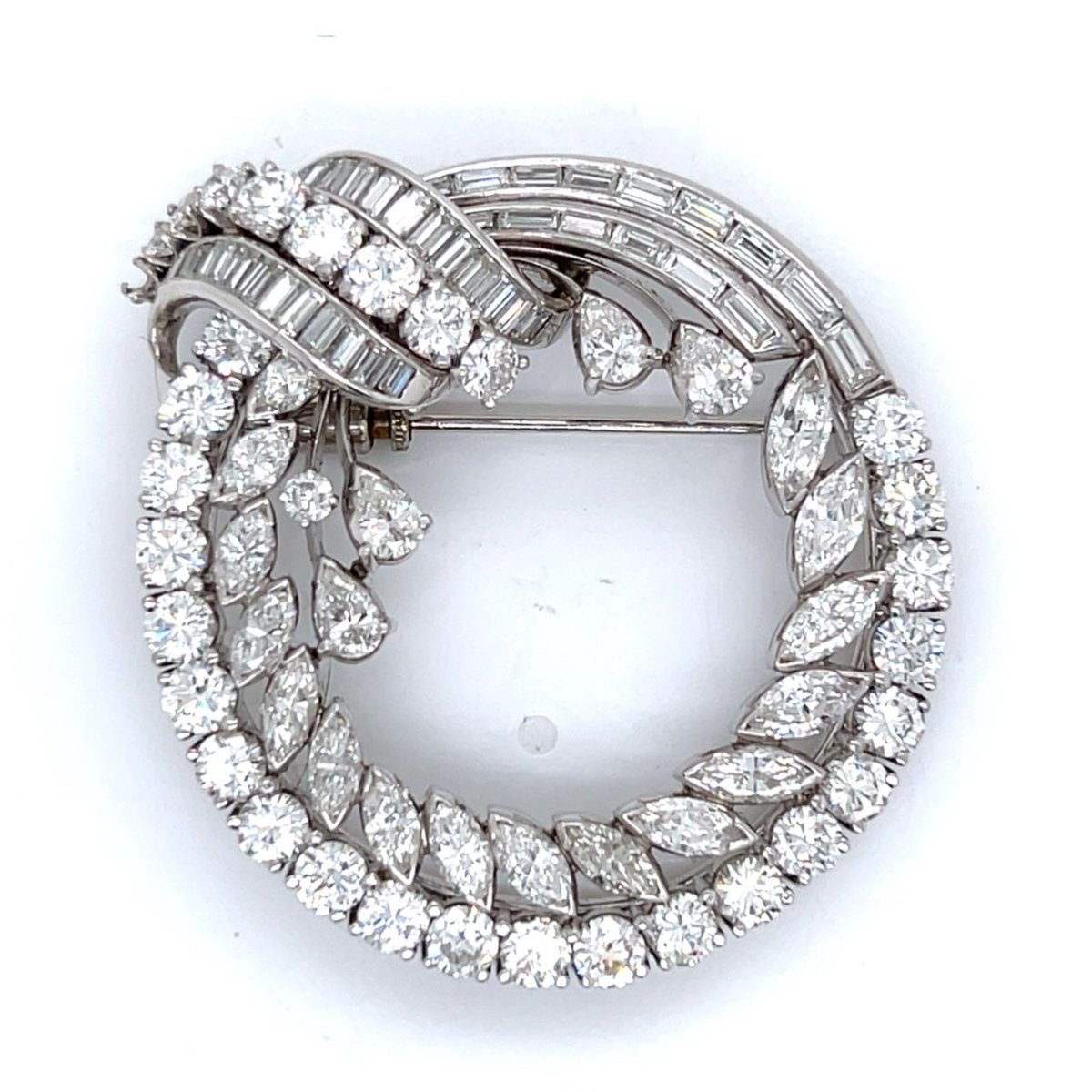 1960’s Platinum 12.00 Ct. Diamond Brooch