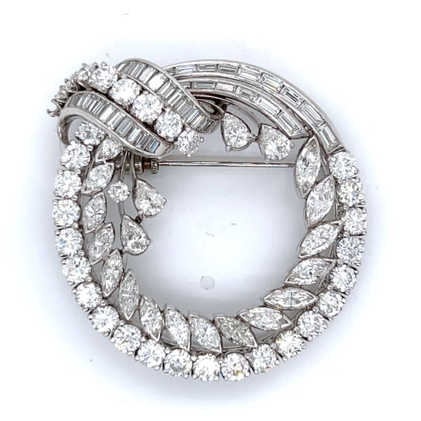 1960’s Platinum 12.00 Ct. Diamond Brooch