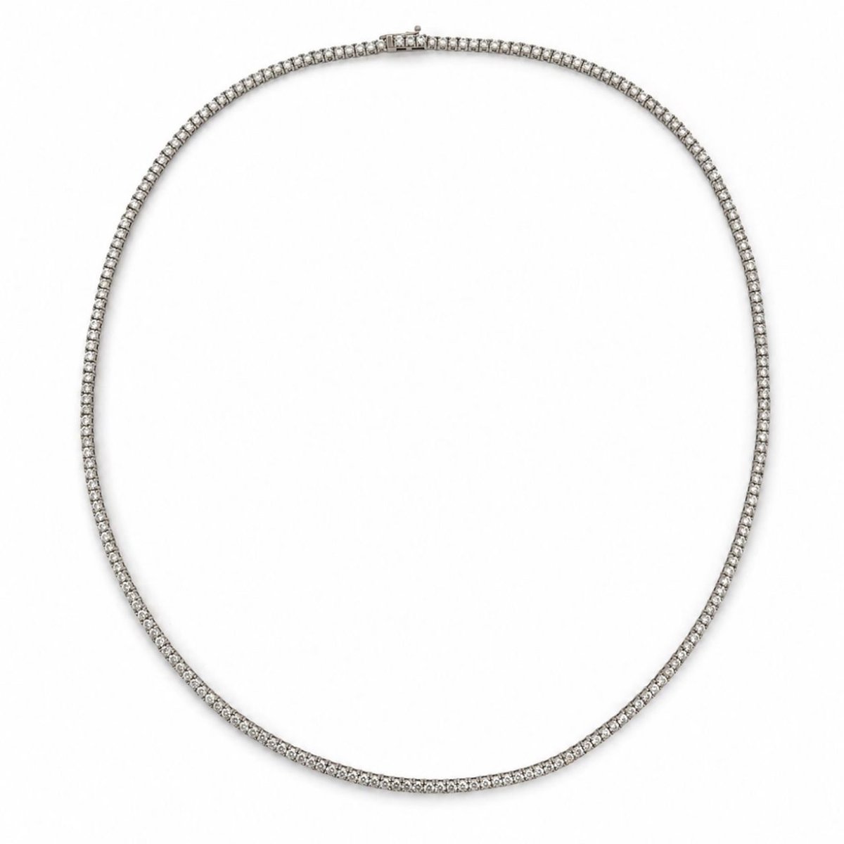 14K White Gold 12.75 Ct. Diamond Tennis Necklace
