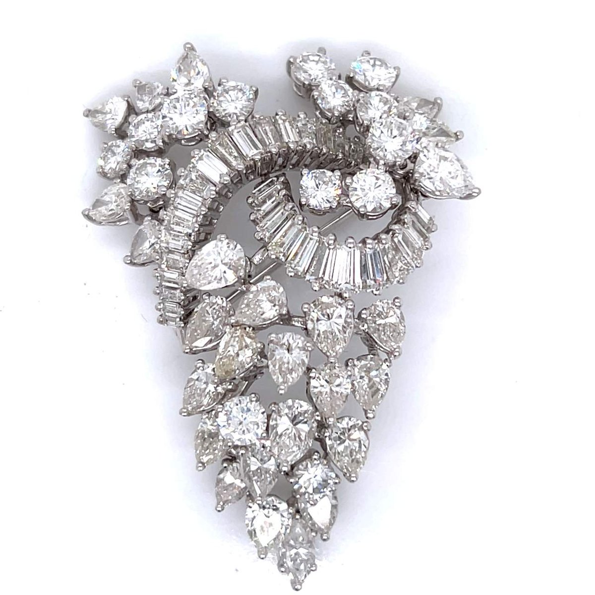 1950’s Platinum 19.00 Ct. Diamond Brooch