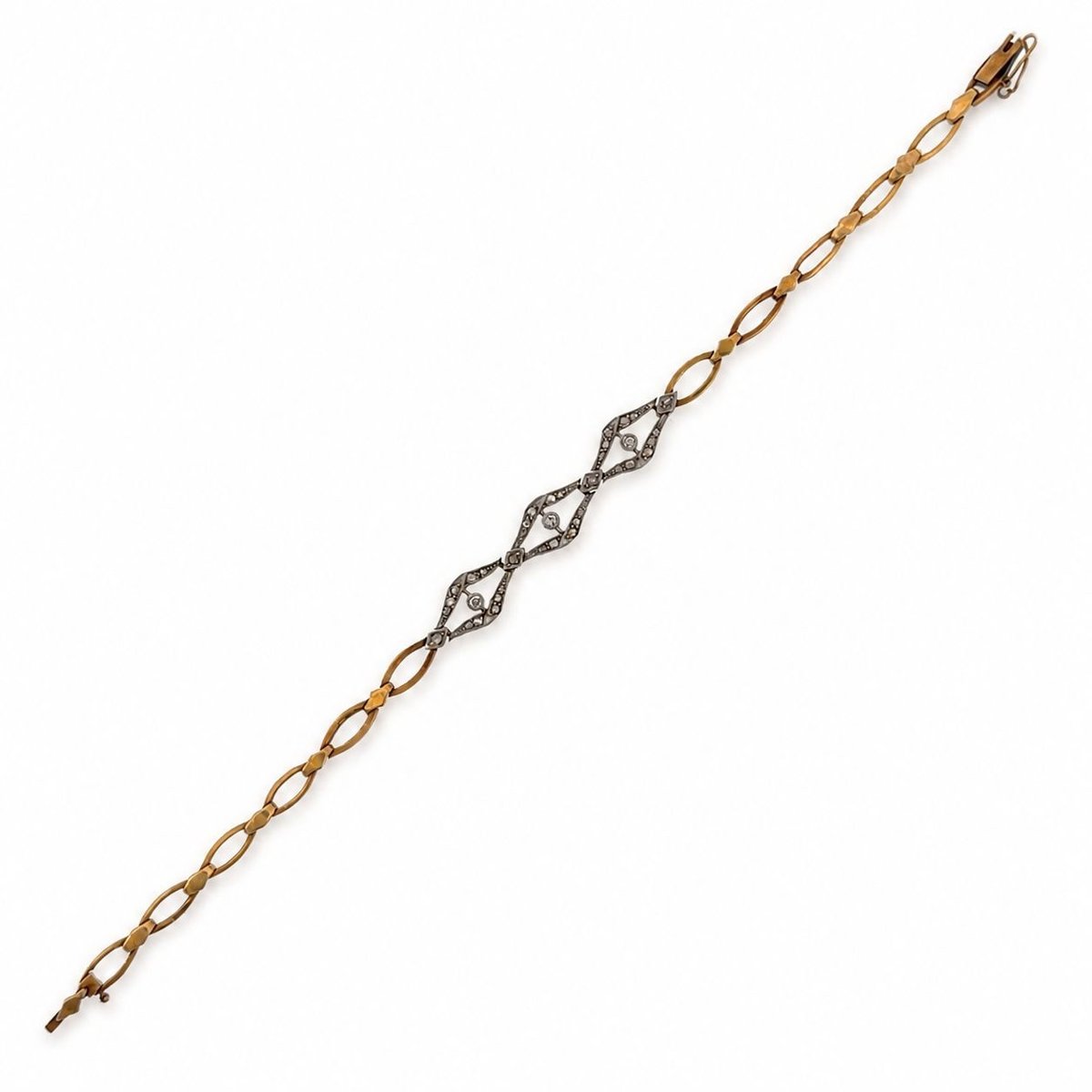 Antique 18K Yellow Gold Diamond Bracelet