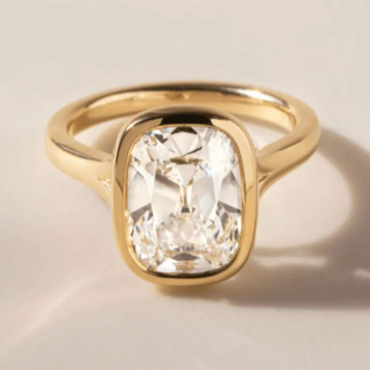 Bezel Set Cushion Cut