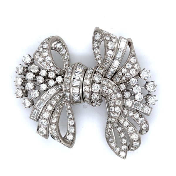 WALSER WALD Art Deco Platinum 16.70 Ct. Diamond Brooch