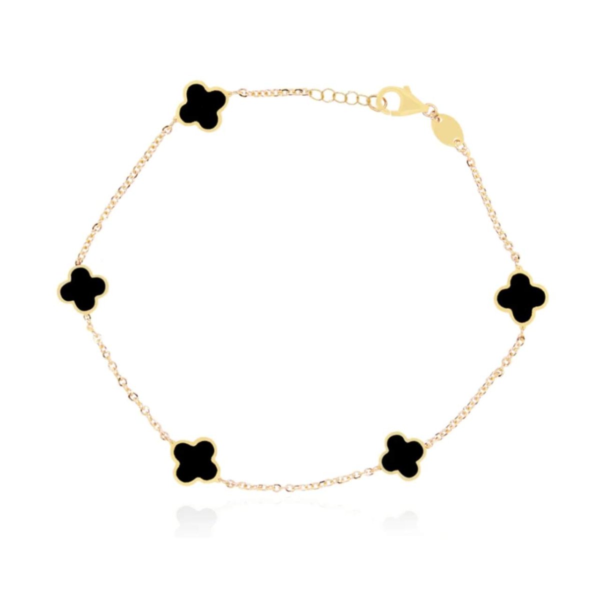 Onyx Black Small Clover Bracelet