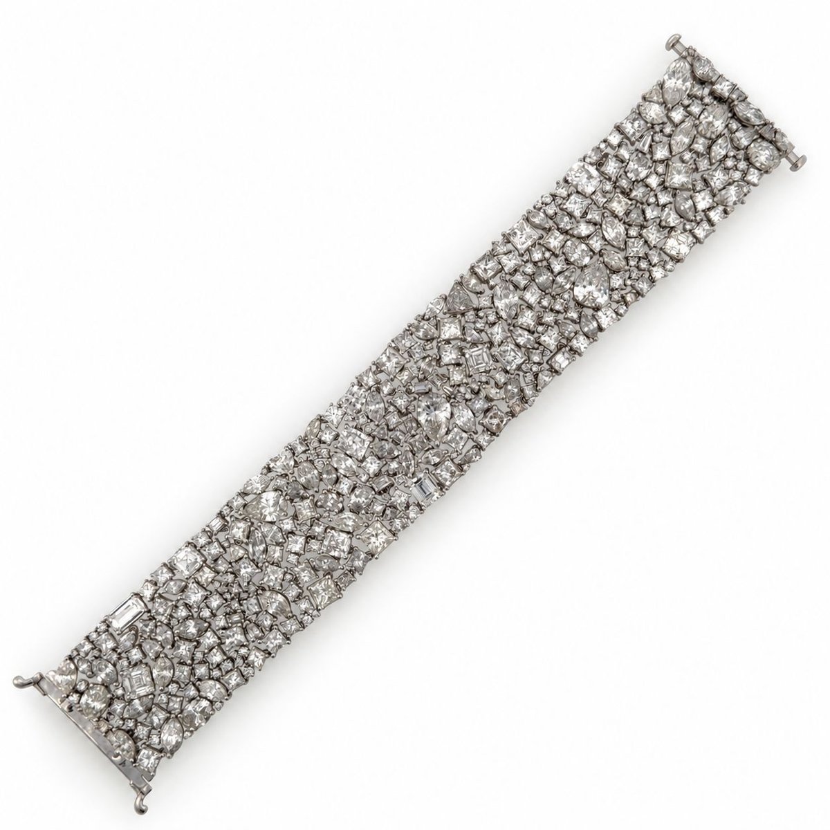 Platinum & 18K White Gold GIA Certified 96.50 Ct Diamond Bracelet