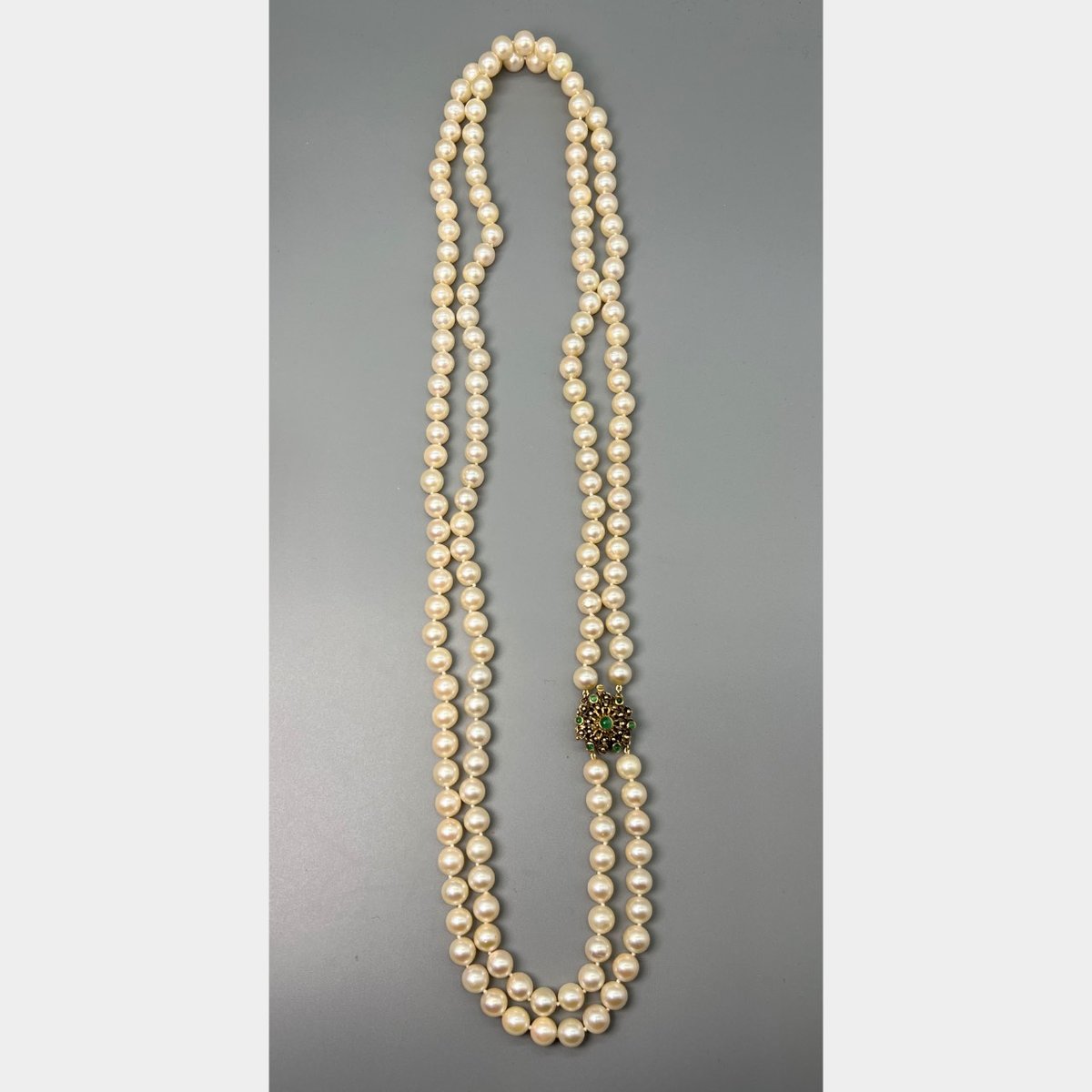 1950’s 14K Yellow Gold Cultured Pearl Necklace