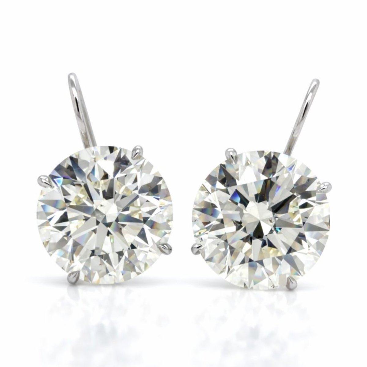 18K White Gold GIA Certified 20.10 Ct. Diamond Earrings