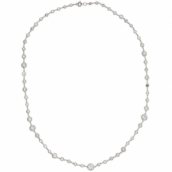 Art Deco Platinum 12.50 Ct. Diamond by the Yard Necklace