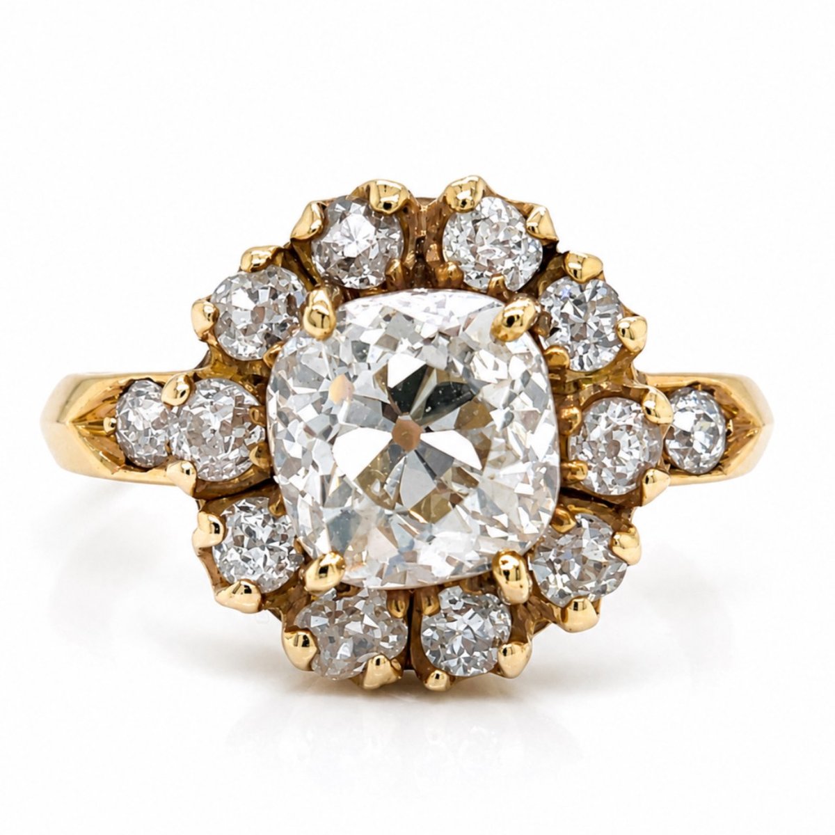 Antique 18K Yellow Gold 2.57 Ct. Diamond Ring