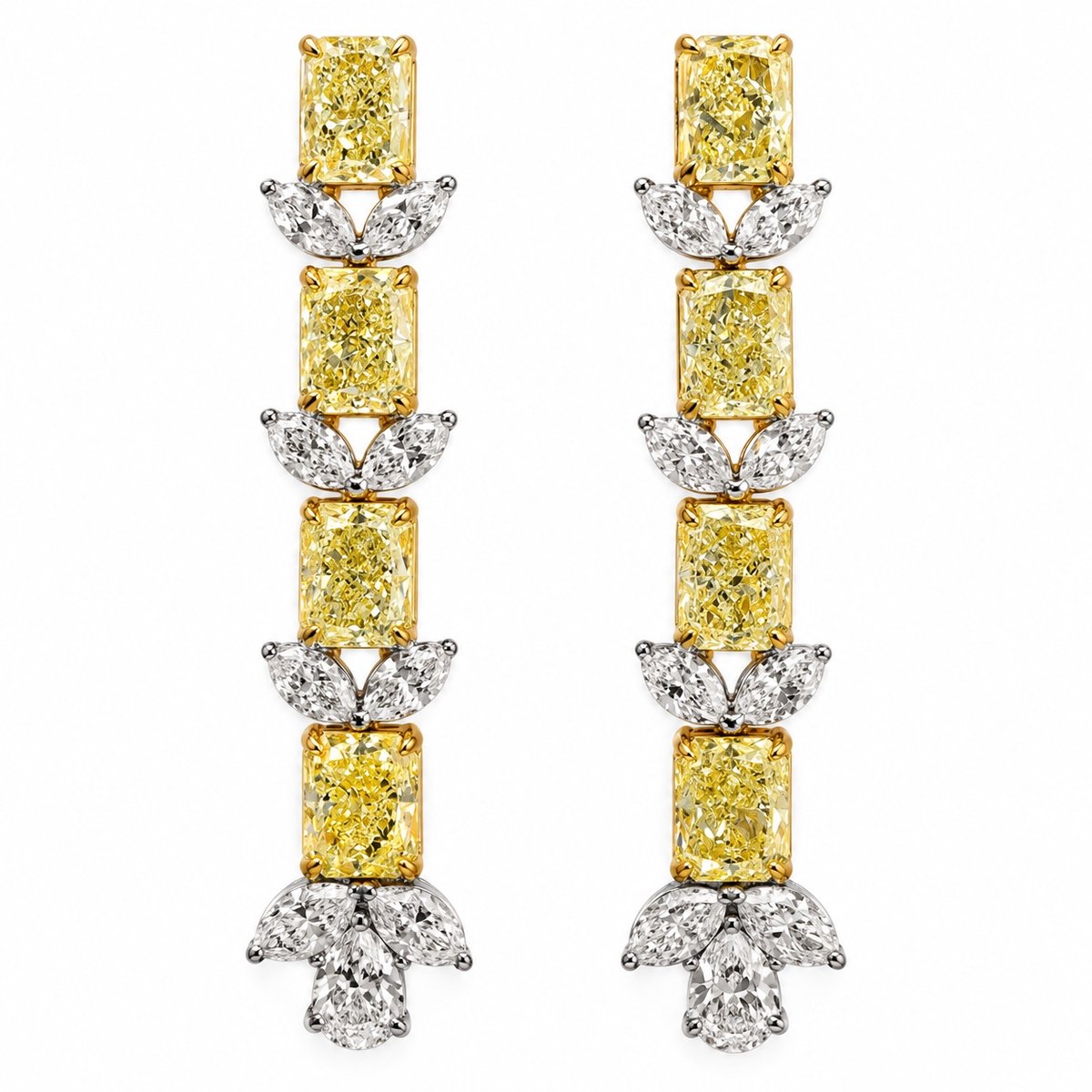 18K Yellow Gold Fancy Yellow Diamond Earrings