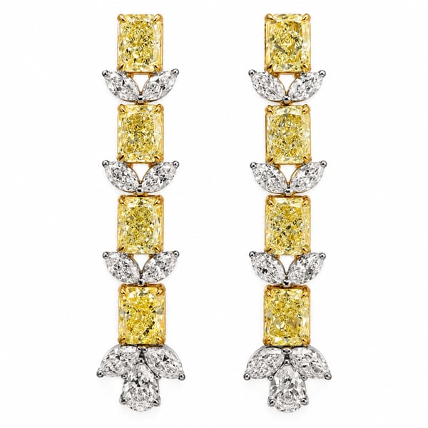 18K Yellow Gold Fancy Yellow Diamond Earrings