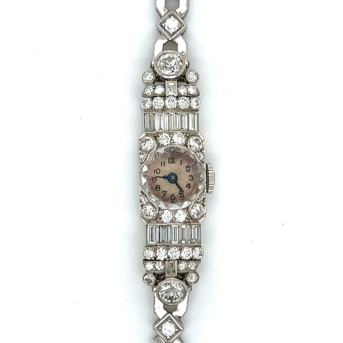 Art Deco Platinum Ladies Cocktail Watch