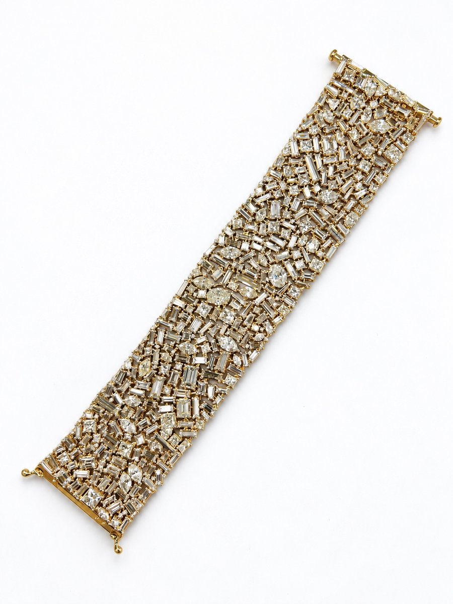 18K Yellow Gold 87.70 Ct. Diamond Bracelet