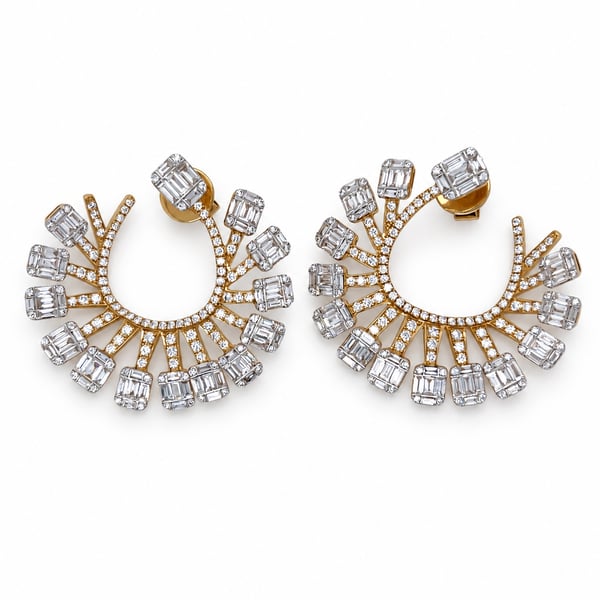 18K Yellow Gold 6.50 Ct. Diamond Earrings