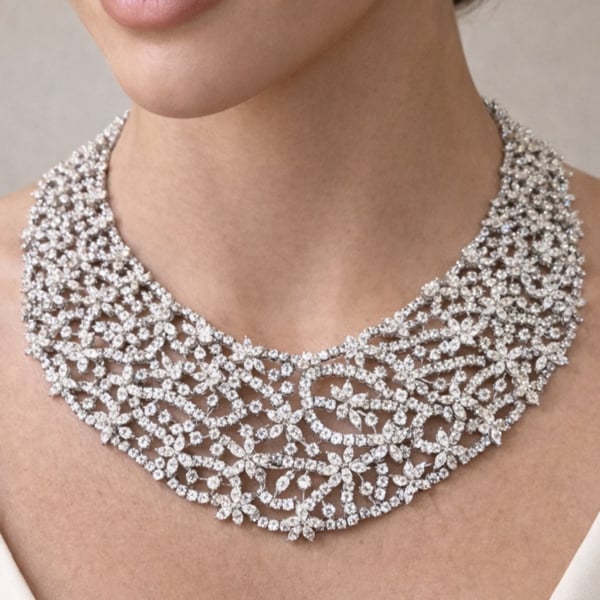 18K White Gold 110.00 Ct. Diamond Necklace