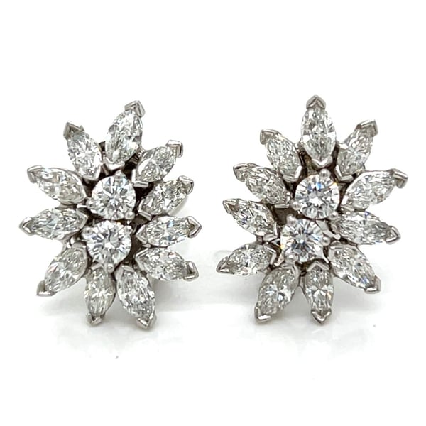 1960’s Platinum 4.80 Ct. Diamond Earrings